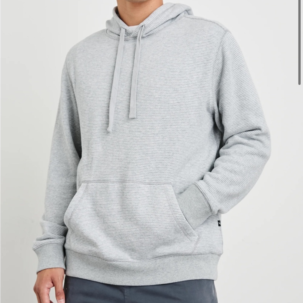 Rails Mammoth Heather Grey Hoodie Mens Pullover Pocket Cotton Drawstring Sz M